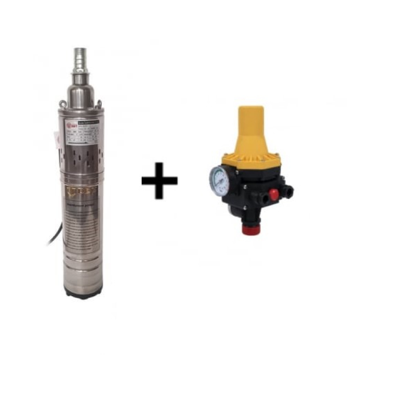 Pachet  Pompa submersibila, DDT, QGD120 , 1.1 kW, Inox, 3 m³/h, 120 + Prescontrol LS6