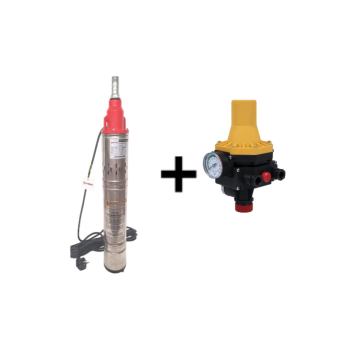 Pachet  Pompa submersibila, Bobinaj 100% cupru, DDT-PROFI, QGD120-1.2 , 1.2 kW, Inox + Fonta, 3 m³/h, 120 m + Prescontrol LS6
