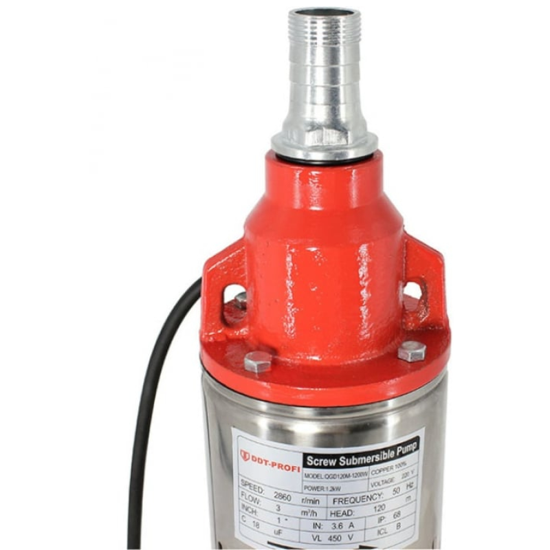Pachet  Pompa submersibila, Bobinaj 100% cupru, DDT-PROFI, QGD120-1.2 , 1.2 kW, Inox + Fonta, 3 m³/h, 120 m + Prescontrol LS6