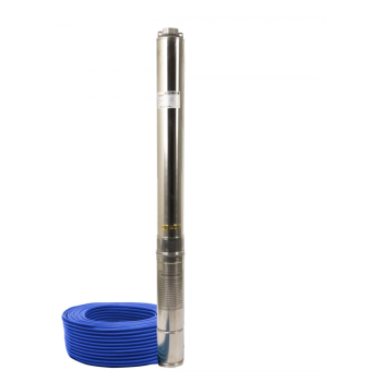 Pachet  Pompa submersibila de mare adancime, DDT, 4SDM3-16, 2200 W, 16 turbine, 10 m³/h Inox, 30 m cablu + Presostat electronic inteligent digital reglabil DDT