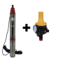 Pachet Pompa submersibila de mare adancime, DDT, QJD12-120-1.8, 1800 W, 8 m³/h, 12 turbine, Inox + Presostat electronic automat DDT LS6, 1.1kW, 10 bar