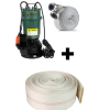 Pachet  Pompa submersibila apa murdara, cu plutitor, fara tocator, DDT, WQD10, 2200 W, 10 m³/h, 8 m + Furtunul de pompier 2'' 20 m, 8 bari, cu cuple + Furtun de pompier 2'' 20 m