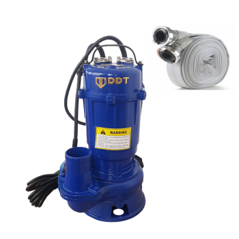 Pachet  Pompa apa murdara submersibila cu tocator si plutitor, DDT, WQCD, 2200 W, 8 m³/h + Furtunul de pompier 2'' 20 m, 8 bari, cu cuple