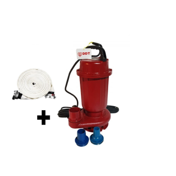 Pachet  Pompa submersibila apa murdara, DDT, WQD10, 1100 W+ Furtunul de pompier 2'' 20 m, 8 bari, cu cuple