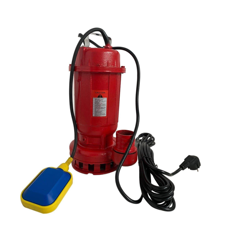 Pachet  Pompa apa murdara din fonta DDT rosie WQD10 cu plutitor, 1100 W, 15 m³/h + Furtunul de pompier 2'' 20 m, 8 bari, cu cuple