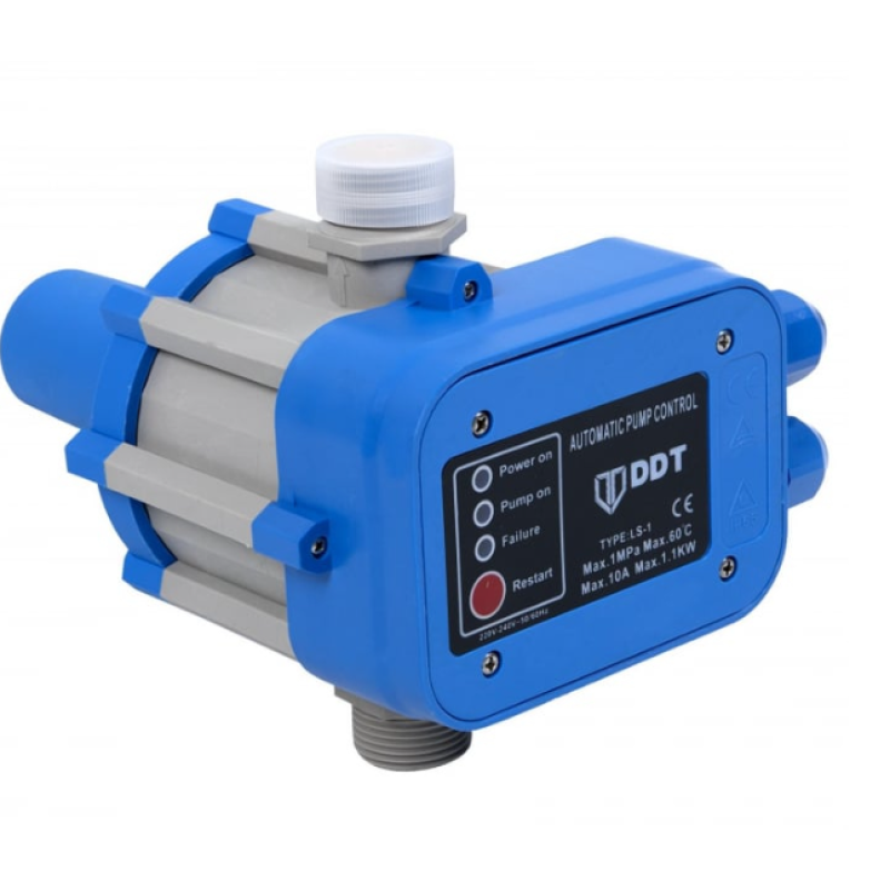 Pachet Pompa de suprafata JET100P, 1.5kW, apa curata, 60L/min, 50m, 1" cu buton pornire-oprire si bobinaj masiv cupru + Presostat electronic automat DDT LS1, 1.1kW, 10 bar