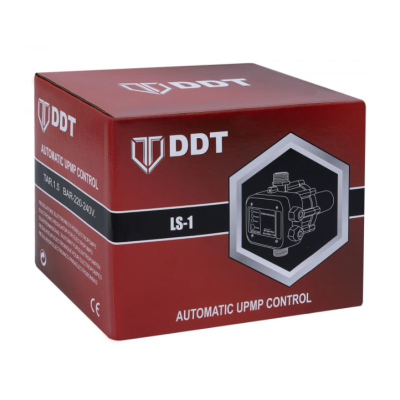 Pachet Pompa de suprafata JET100P, 1.5kW, apa curata, 60L/min, 50m, 1" cu buton pornire-oprire si bobinaj masiv cupru + Presostat electronic automat DDT LS1, 1.1kW, 10 bar