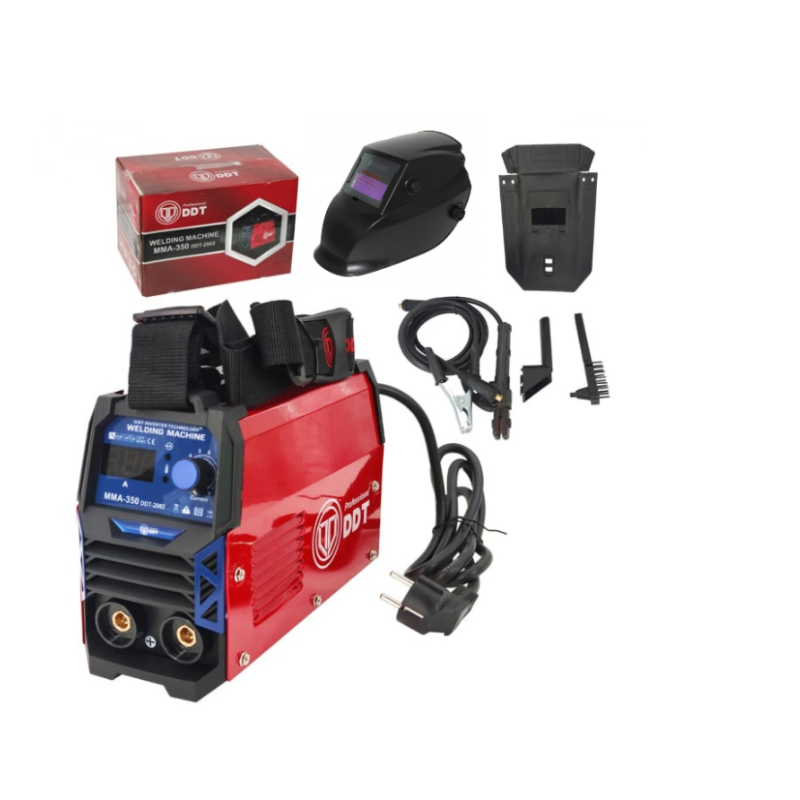 Pachet Aparat de sudura DDT PROFESSIONAL DDT-2002 , MMA 350A, afisaj electronic LCD, Invertor, tehnologie inalta + Masca Sudura Automata cu Reglaj si Cristale