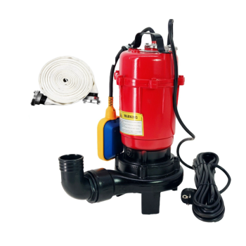 Pachet Pompa apa murdara (WC, fosa, hazna), cu Cutit Tocator si Plutitor, DDT, WQCD-2-3.0, 3000W + Furtunul de pompier 2'' 20 m, 8 bari, cu cuple