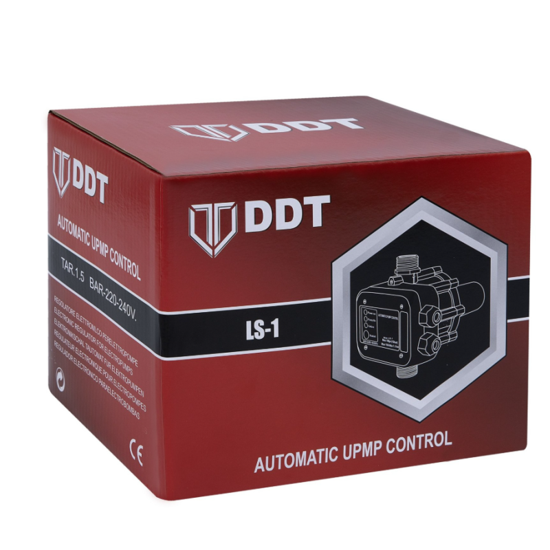 Pachet Pompa de suprafata, DDT, JET100L, 1500 W, Fonta, Bobinaj 100% cupru + Presostat electronic automat DDT LS1, 1.1kW, 10 bar