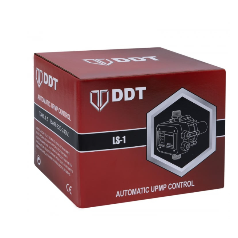 Pachet Pompa de suprafata DDT QB60, 370 W, aspiratie 7 m, refulare 30 m, BOBINAJ CUPRU + Presostat electronic automat DDT LS1, 1.1kW, 10 bar