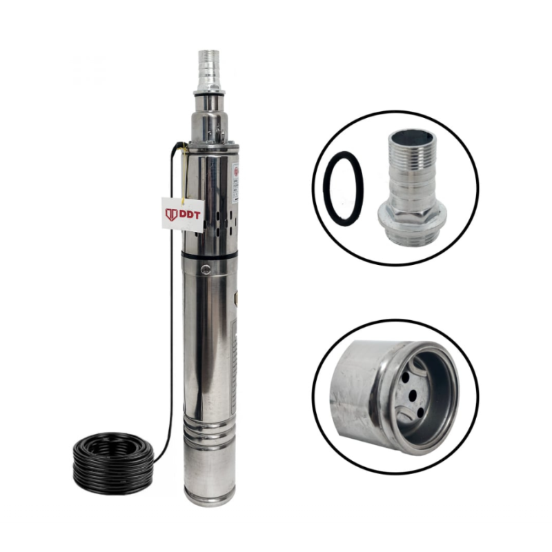 Pachet Pompa submersibila, DDT, 3QGD 0.75 kW, Inox, 75 mm diametru + Presostat electronic automat, DDT, LS-4