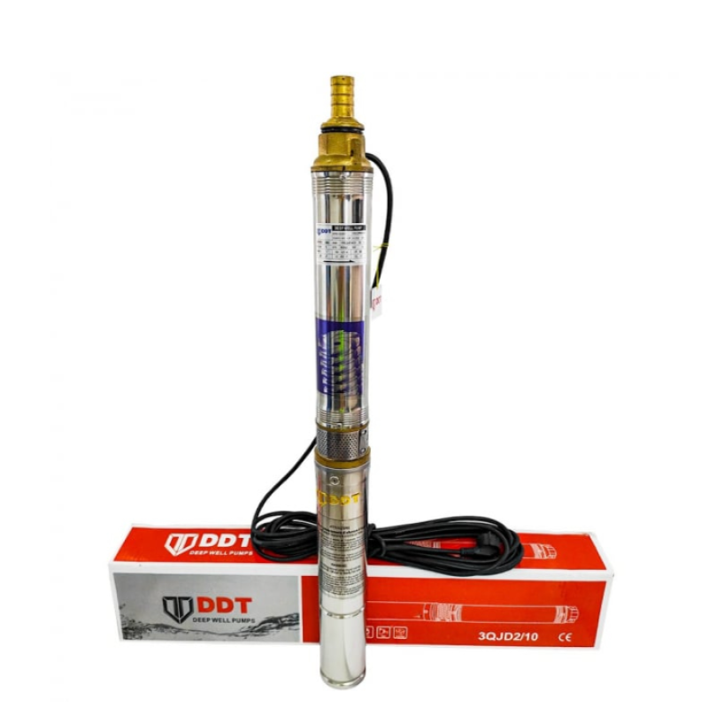 Pachet  Pompa submersibila, DDT, 3QJD-1.1, 1.1 kW, Inox, 75 mm diametru, 10 turbine + Prescontrol LS6 + supapa de sens si niplu