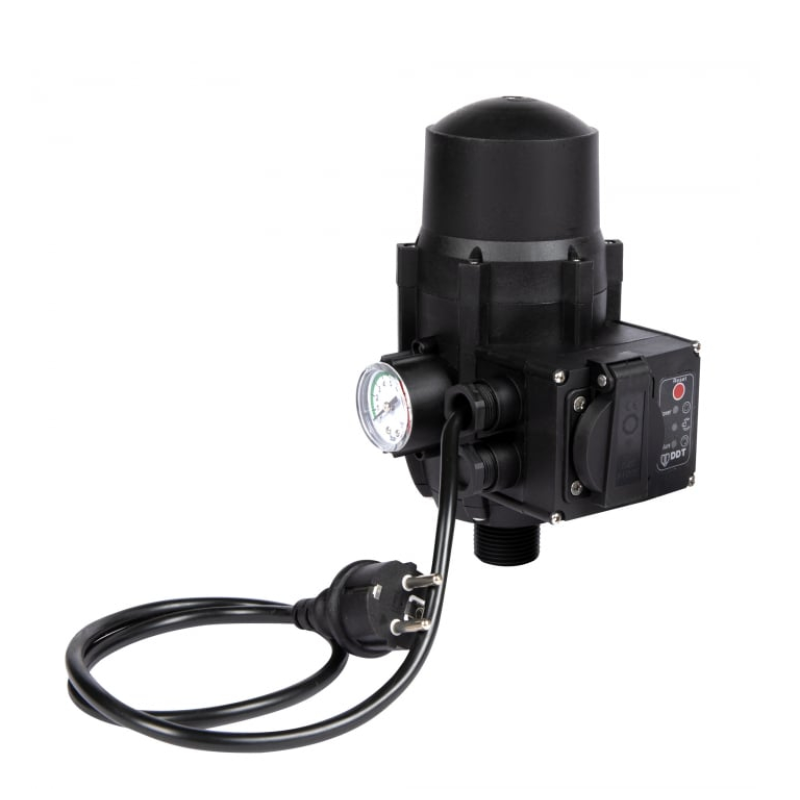 Pachet  Pompa submersibila de mare adancime, DDT, 4SDM3-20, 2500 W, 20 turbine, 12 m³/h Inox, 30 m cablu + Presostat electronic automat DDT, LS-4