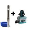 Pachet Pompa submersibila de mare adancime, DDT, 4SDM3-7, 1500 W, 7 m³/h, 7 turbine, Inox, 30 m cablu + Presostat electronic inteligent digital reglabil DDT