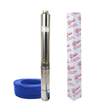 Pachet Pompa submersibila de mare adancime, DDT, 4SDM3-7, 1500 W, 7 m³/h, 7 turbine, Inox, 30 m cablu + Presostat electronic inteligent digital reglabil DDT