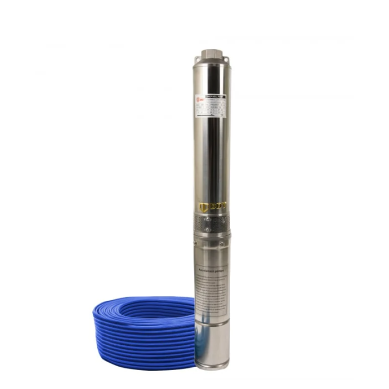 Pachet Pompa submersibila de mare adancime, DDT, 4SDM3-7, 1500 W, 7 m³/h, 7 turbine, Inox, 30 m cablu + Presostat electronic inteligent digital reglabil DDT