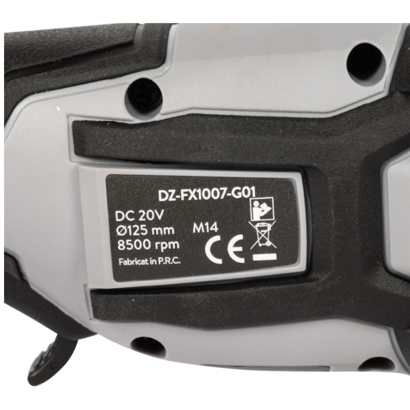 Polizor unghiular Detoolz 20V, diametru disc Ø125, motor fara perii