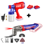 Pachet  Instrument multifunctional, 6 viteze, 8 accesorii + Pistol de vopsit cu 800ml + 2 Acumulatori cu incarcator