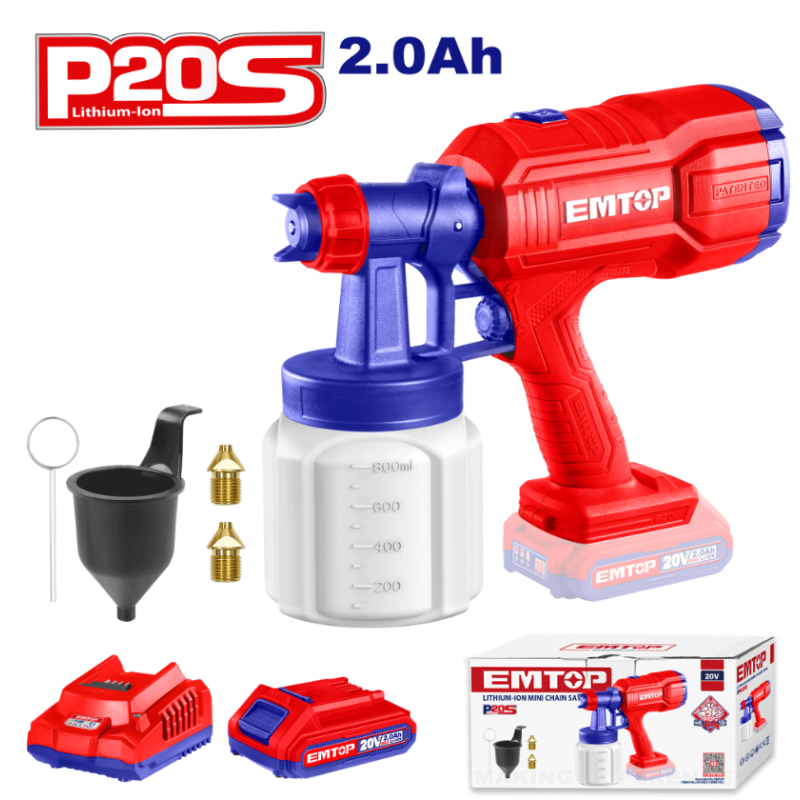 Pachet  Instrument multifunctional, 6 viteze, 8 accesorii + Pistol de vopsit cu 800ml + 2 Acumulatori cu incarcator