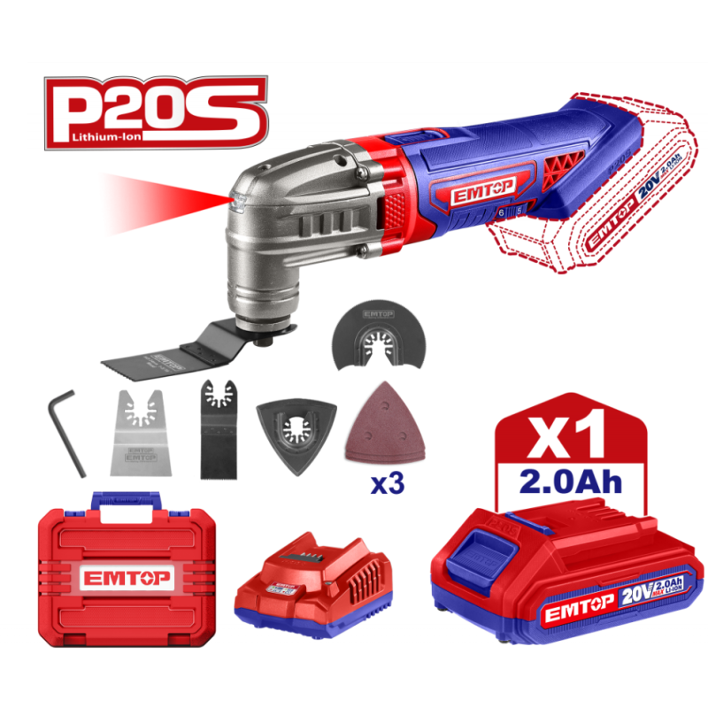 Pachet  Instrument multifunctional, 6 viteze, 8 accesorii + Pistol de vopsit cu 800ml + 2 Acumulatori cu incarcator