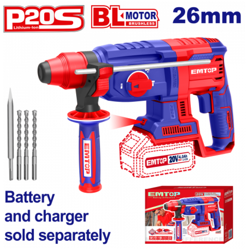 Pachet  Fierastrau circular+ Suflanta aer cald (feon) + Ciocan rotopercutor, 26mm, 4 accesorii + 2 acumulatori 4.0AH