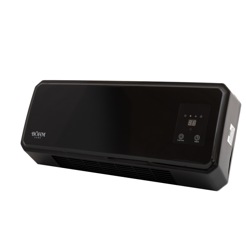 Aeroterma de perete cu display si telecomanda BOHM BH2000BL, 20–25 m², 1000W-2000W