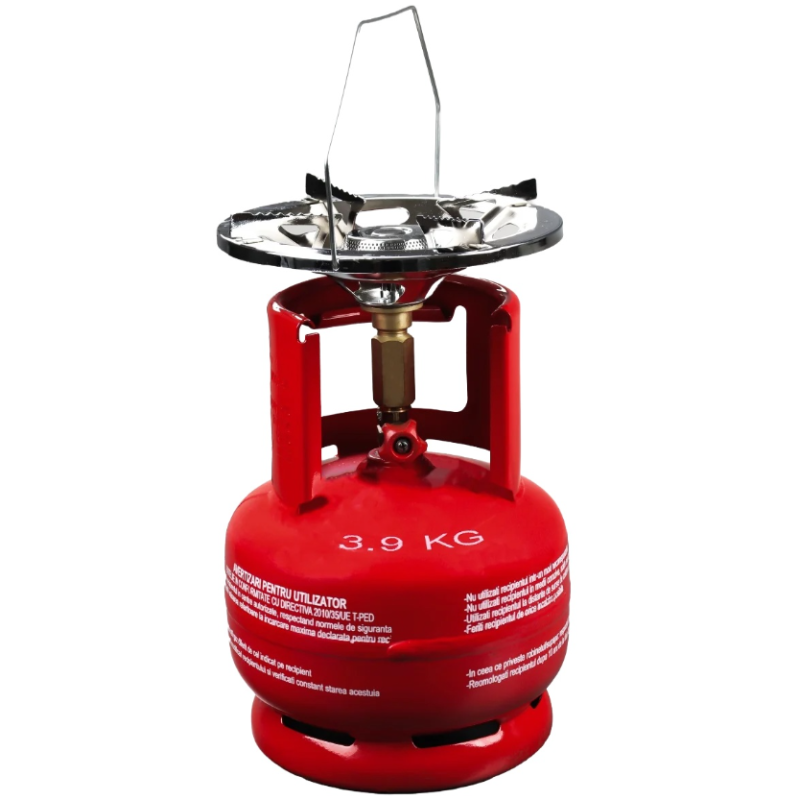 Butelie camping cu arzator din metal cu talpa si guler de protectie pentru conector 5L ELEFANT