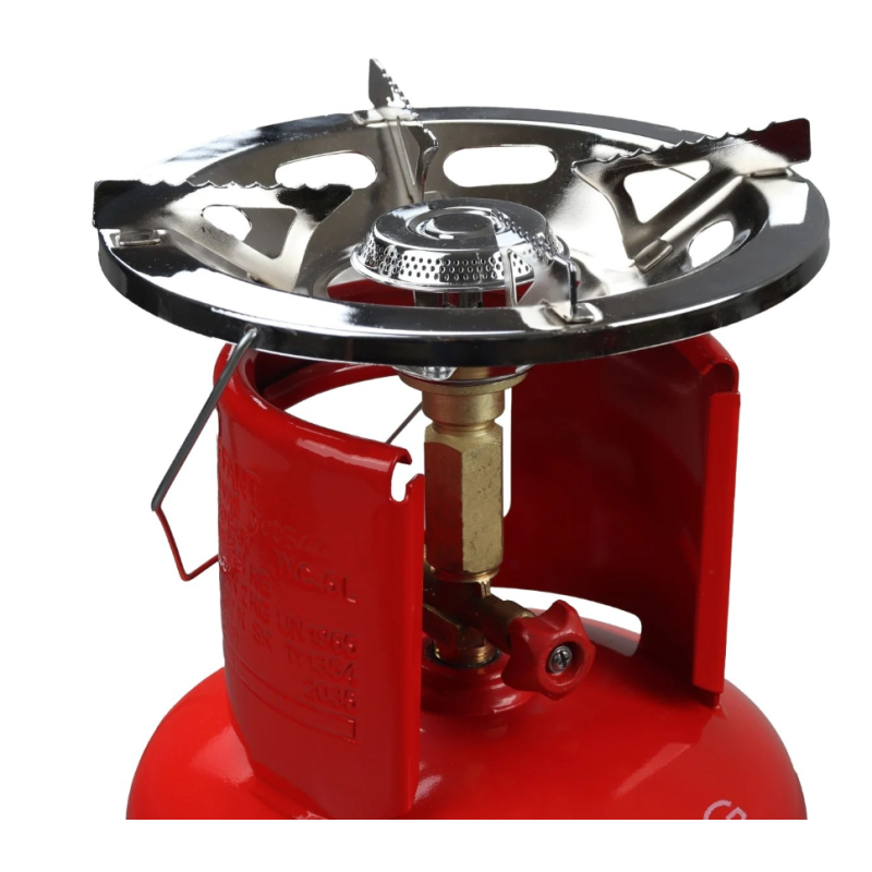 Butelie camping cu arzator din metal cu talpa si guler de protectie pentru conector 5L ELEFANT