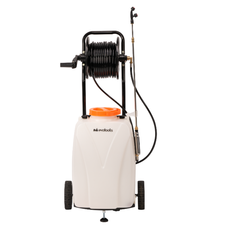 Pompa de Stropit cu Acumulator, Roti de Transport si Furtun 30M Evotools