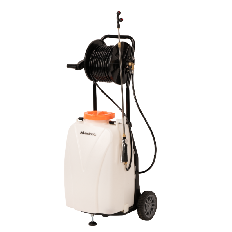 Pompa de Stropit cu Acumulator, Roti de Transport si Furtun 30M Evotools