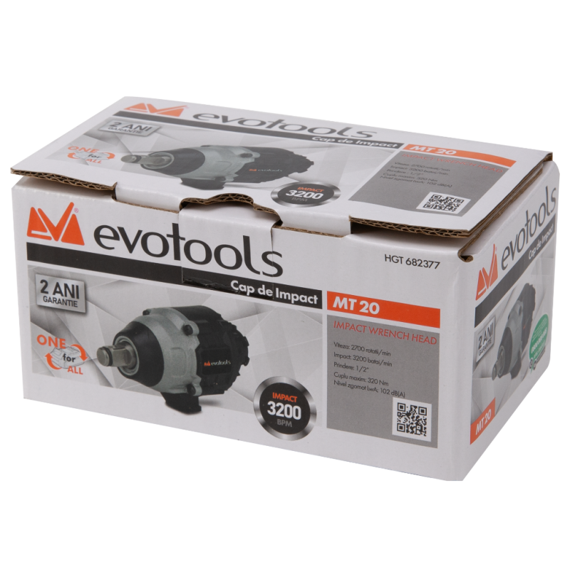 Cap de Impact Evotools 1/2 MT20 pentru Masina de Insurubat Multifunctionala Brushless fara Acumulator si Incarcator MAX 20V ONE EPTO