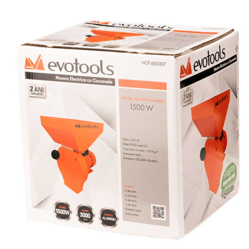 Moara electrica Evotools,1500w cu ciocanele