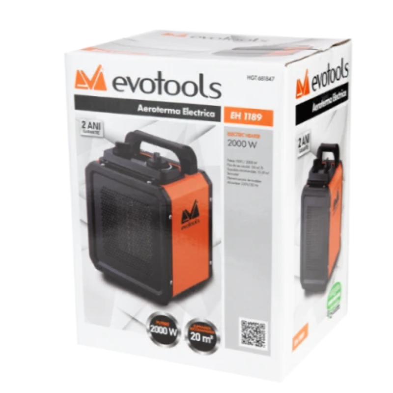 Aeroterma Electrica cu Rezistenta Ceramica EH 1189 Evotools