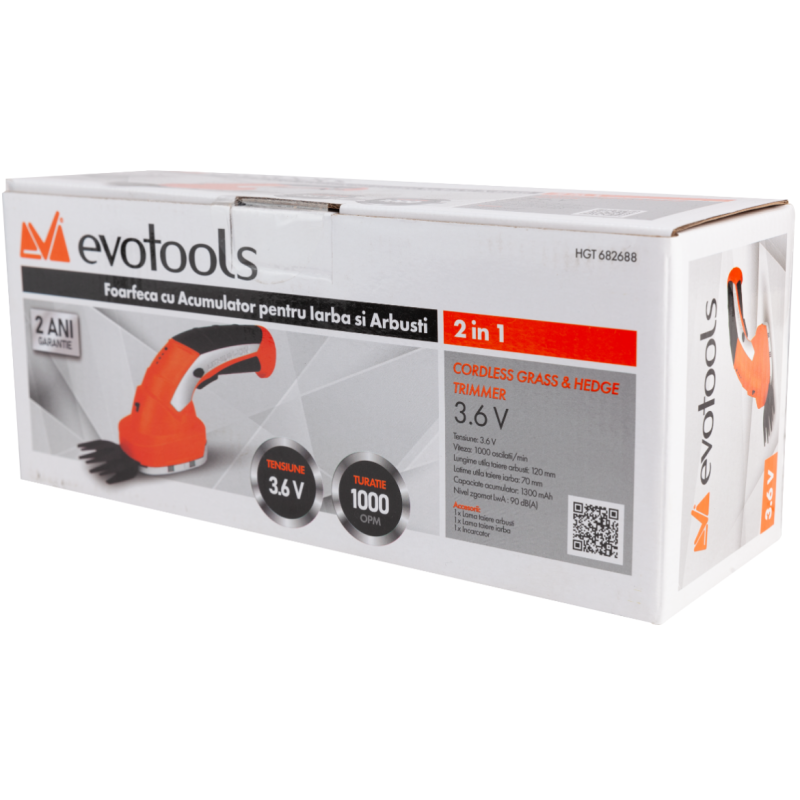 Foarfeca cu Acumulator Evotools pentru Iarba si Arbusti 2 in 1