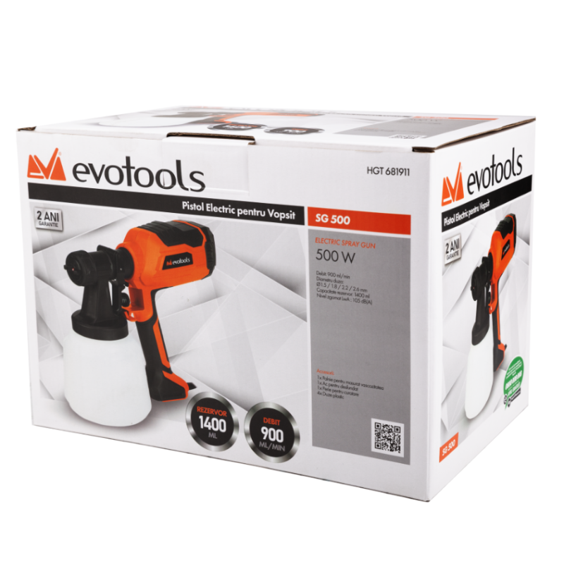 Pistol electric pentru vopsit 500w,1400 ml SG 500 Evotools
