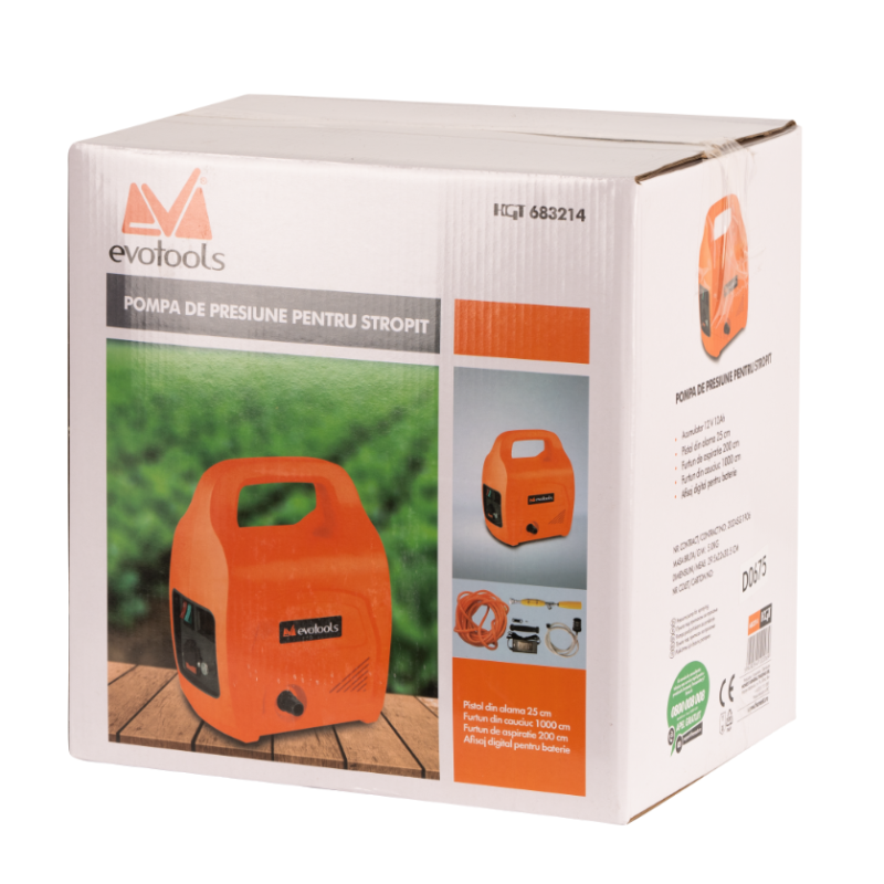 Pompa pentru stropit cu presiune 12V, 12Ah Evotools