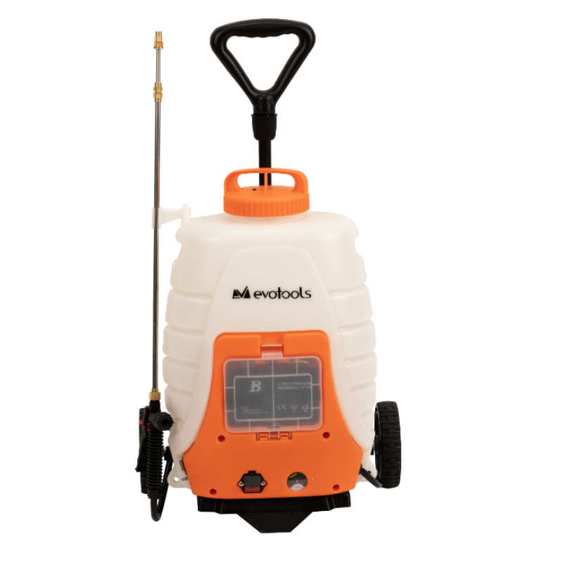 Pompa de Stropit 18 L cu Acumulator si Roti de Transport Evotools