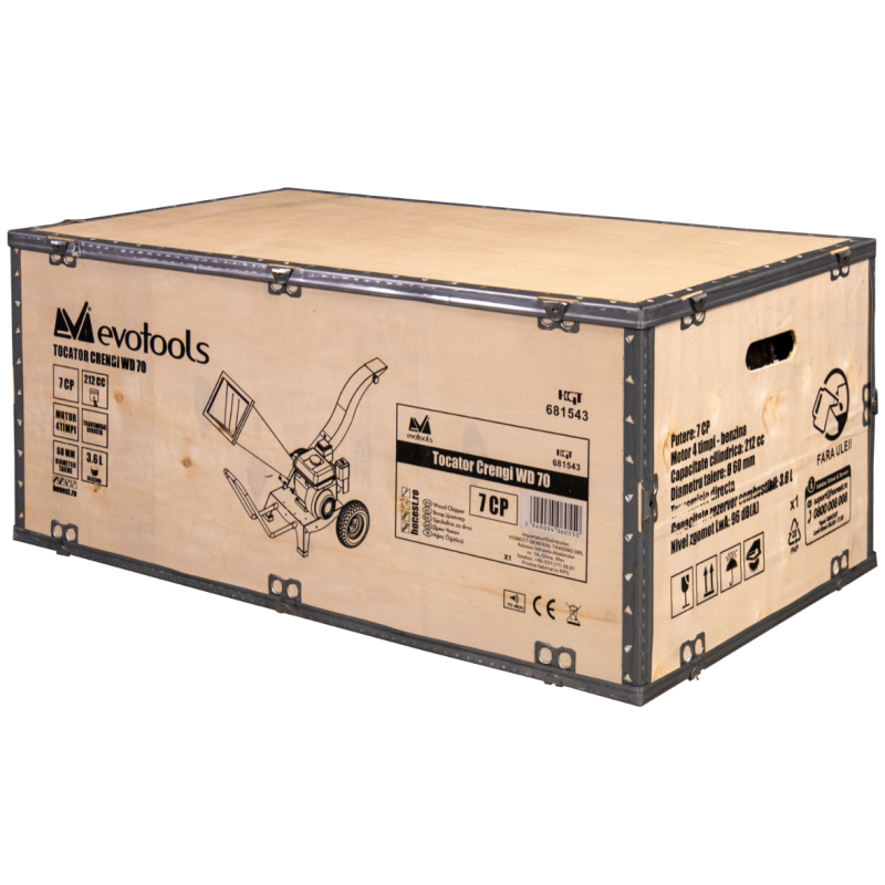 Tocator de crengi prin aschiere 7cp transmisie directa wd70 Evotools
