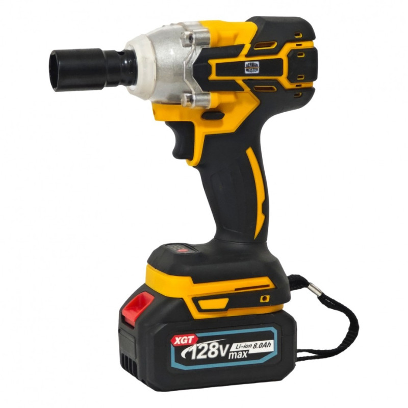Trusa 4 piese cu acumulator, German Meister, 2 acumulatori + incarcator, 128V , 8 Ah , Model nou, Galben
