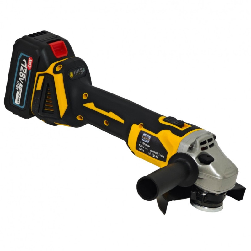 Trusa 4 piese cu acumulator, German Meister, 2 acumulatori + incarcator, 128V , 8 Ah , Model nou, Galben