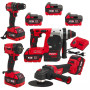 Trusa Completa 4 piese cu acumulator, Brushless, German Meister , 3 acumulatori, Incarcator & Accesorii, Model nou