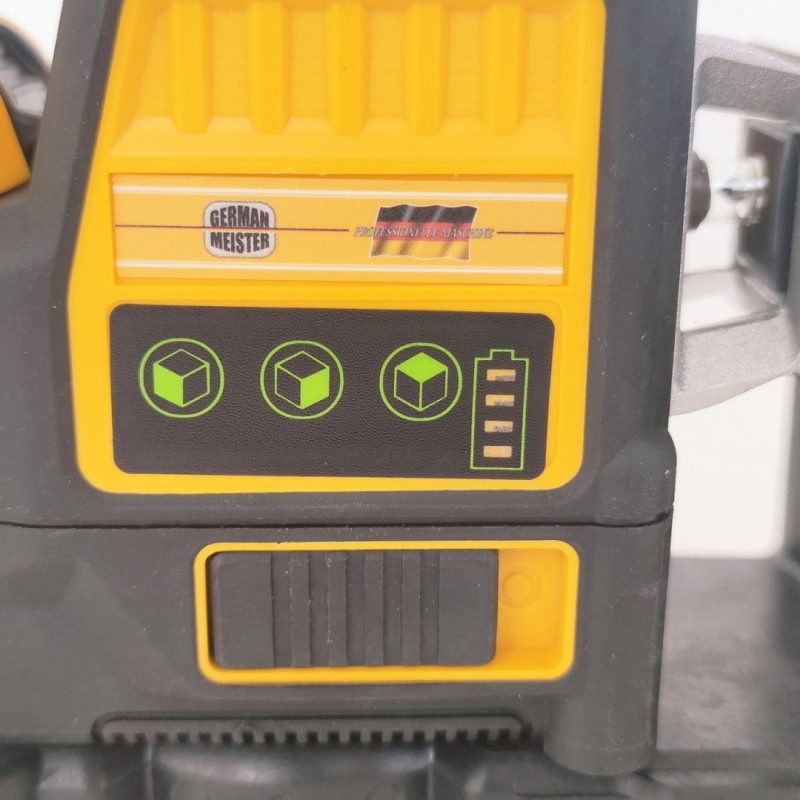 Nivela laser German Meister 3D-12 linii , 4D-16 linii , 2 acumulatori 21 V , 5 Ah , Model Nou , Lumina Verde + Trepied