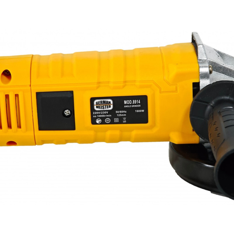 Polizor Unghiular German Meister 1600W, 125 mm, 10.000 RPM, cu Variator de Turatie si Coada Lunga – Model Nou
