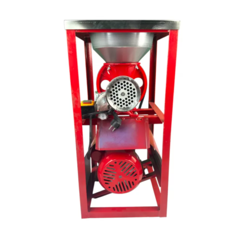 Masina Tocat Carne Nr.32 German Meister cu motor electric 3 kw ,Palnie pentru carnati ,platforma inox,buton start stop