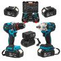 Set 2 Scule cu Acumulator German Meister 36V MAX – Masina de Gaurit si insurubat Brushless 80 Nm + Cheie de Impact 380 Nm, 2 Acumulatori 6Ah, Incarcator, Accesorii si Valiza