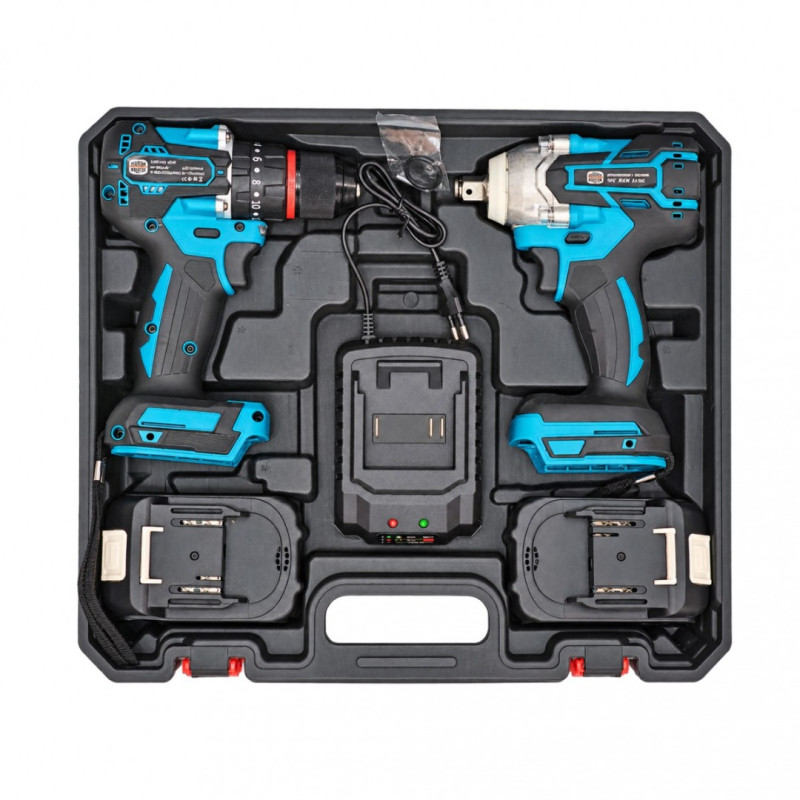 Set 2 Scule cu Acumulator German Meister 36V MAX – Masina de Gaurit si insurubat Brushless 80 Nm + Cheie de Impact 380 Nm, 2 Acumulatori 6Ah, Incarcator, Accesorii si Valiza