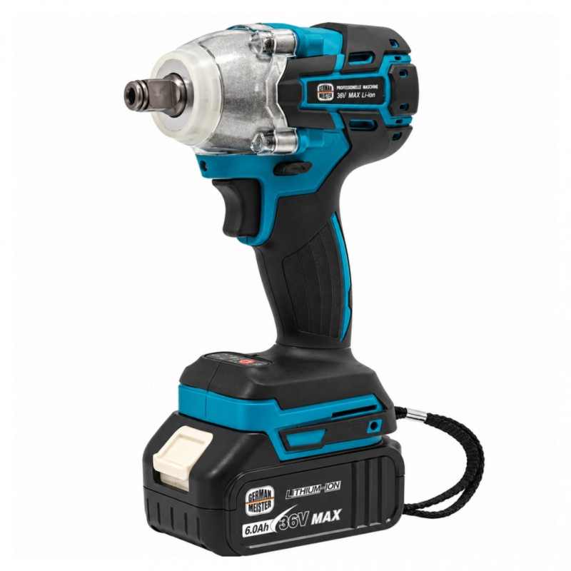 Set 2 Scule cu Acumulator German Meister 36V MAX – Masina de Gaurit si insurubat Brushless 80 Nm + Cheie de Impact 380 Nm, 2 Acumulatori 6Ah, Incarcator, Accesorii si Valiza