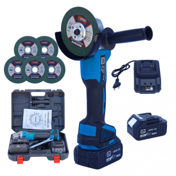 Polizor Unghiular Brushless German Meister 36V MAX , 6 Ah, Disc 125 mm, 2 Acumulatori + Incarcator