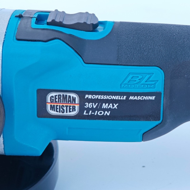 Polizor Unghiular Brushless German Meister 36V MAX , 6 Ah, Disc 125 mm, 2 Acumulatori + Incarcator